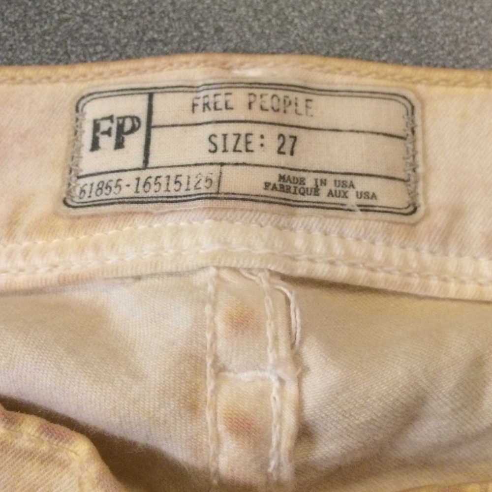 Free people distressed burnt yellow skinny… - Picture 5 of 8